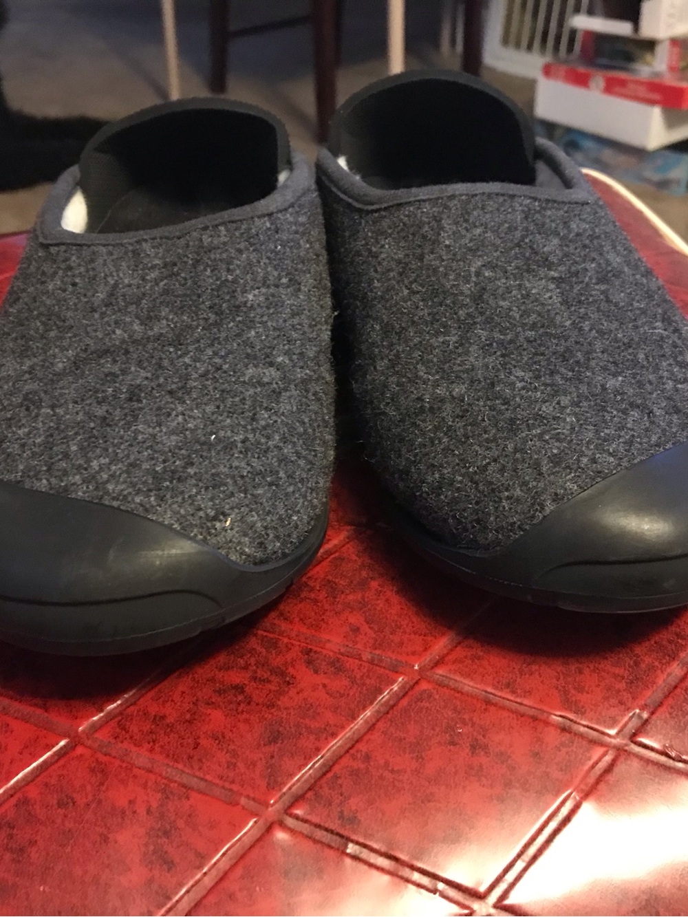 Mahabis Classic Slippers - Gray Wool Size 38  7.5 US